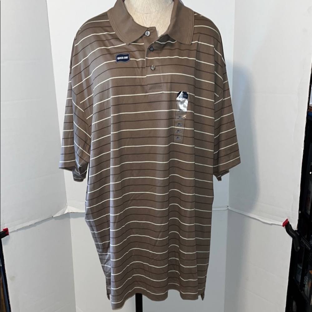 St John’s Bay Brown striped Polo Shirt